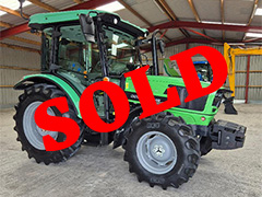 Side view of the green DEUTZ FAHR 5080 KEYLINE tractor